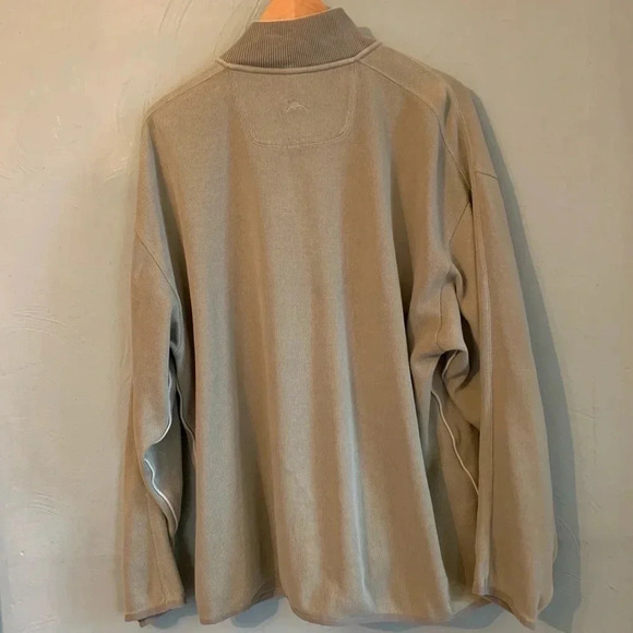 Tommy Bahama sage green quarter zip pullover - Picture 2 of 3